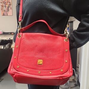 MCM Red Leather Handbag